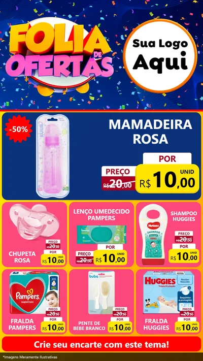 Modelo de Rede Social para Stories com o tema Folia de Ofertas para Bebês