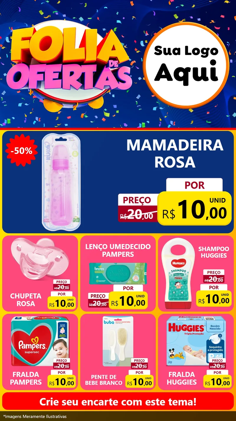 Modelo de Rede Social para Stories com o tema Folia de Ofertas para Bebês