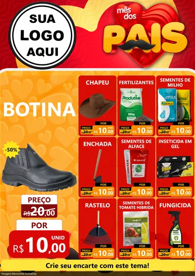 Modelo de Encarte para Encarte A4 Vertical com o tema Mês Dos Pais para Agropecuária