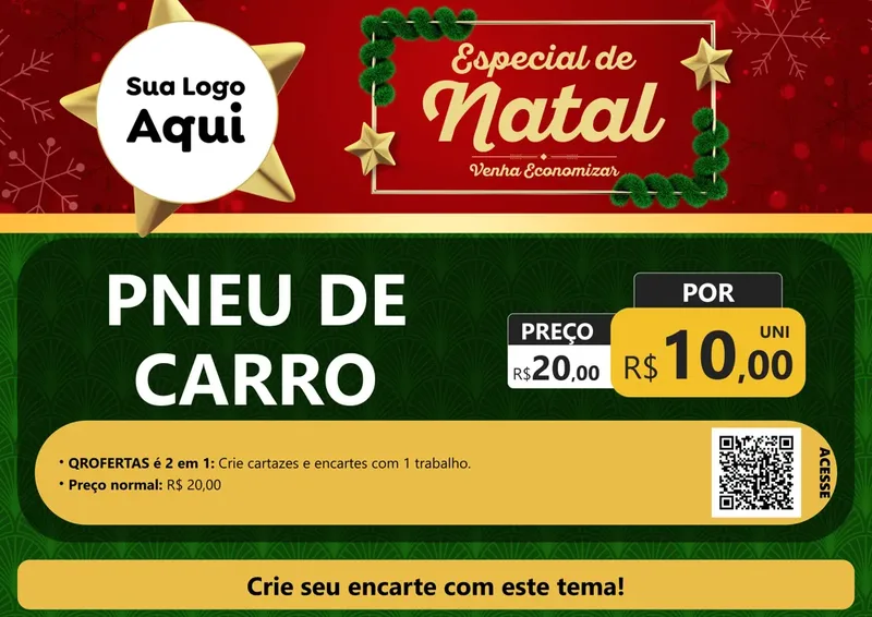 Modelo de Cartaz para Cartaz A4 Horizontal com o tema Especial de Natal para Auto peças