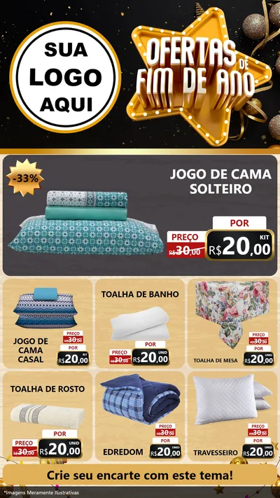 Modelo de Rede Social para Stories com o tema Ofertas de Fim de Ano para Cama, Mesa e Banho