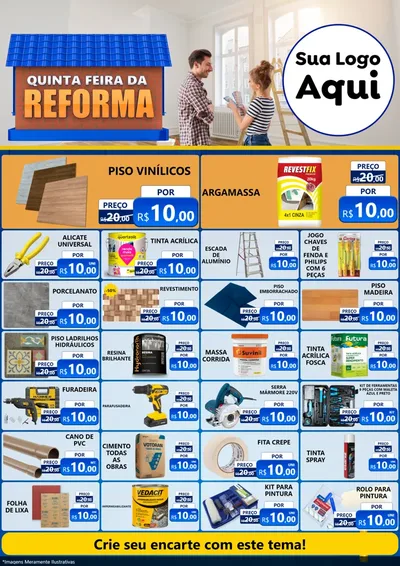 Modelo de Encarte para Encarte A4 Vertical com o tema Quinta-feira da Reforma para Material para Construção