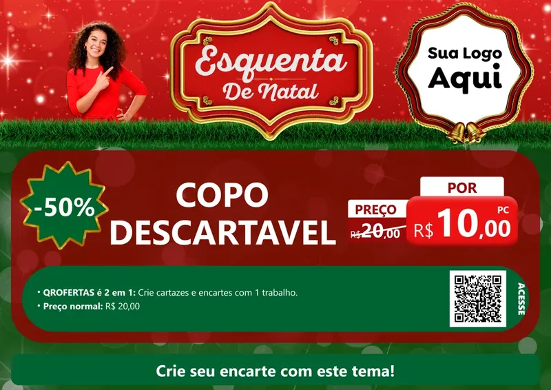 Modelo de Cartaz para Cartaz A4 Horizontal com o tema Esquenta de Natal para Embalagens