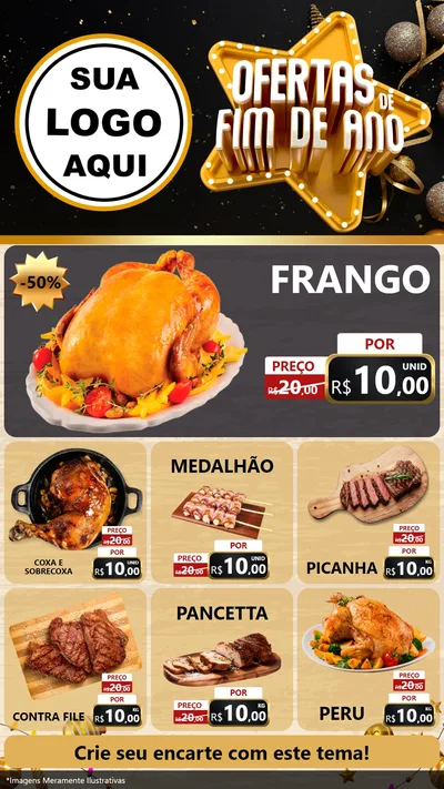 Modelo de Rede Social para Stories com o tema Ofertas de Fim de Ano para Assados