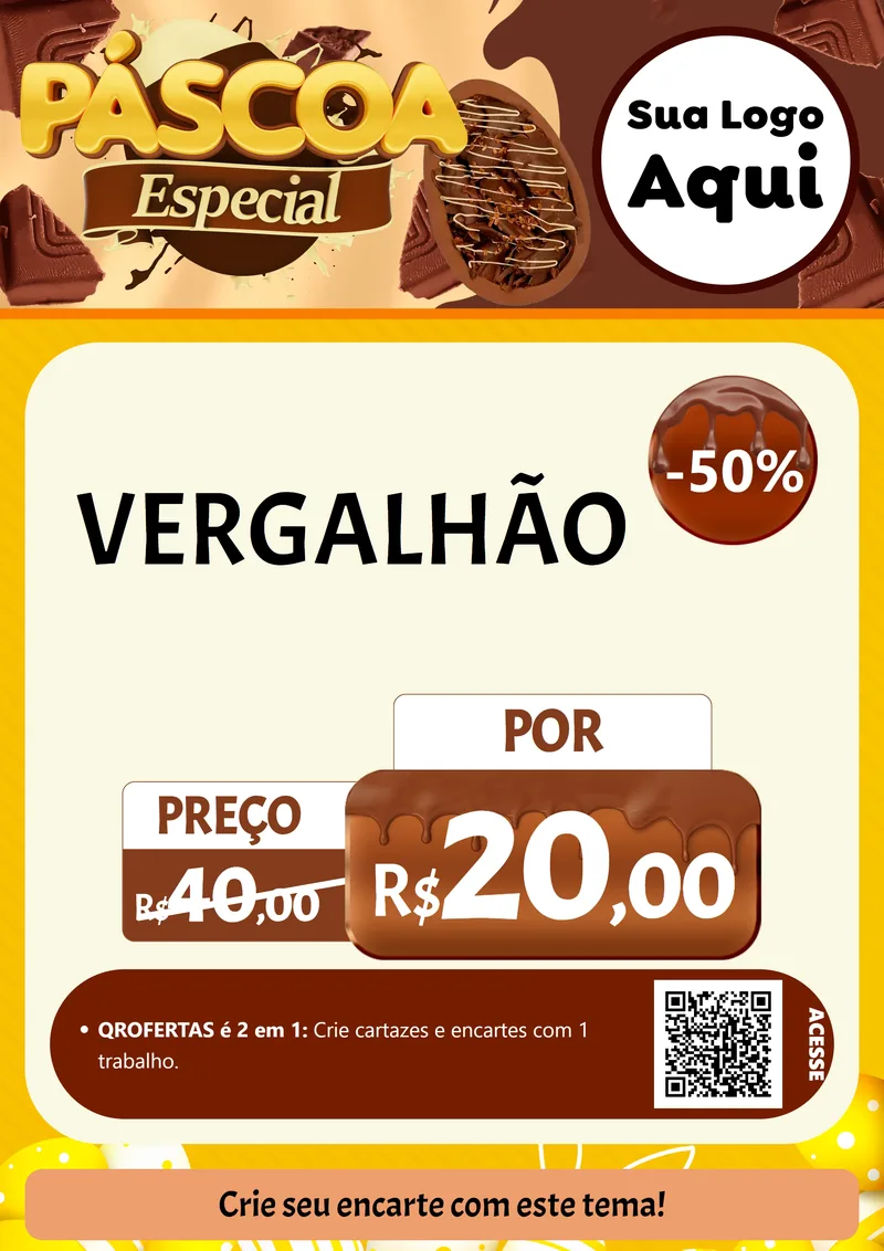 Modelo de Cartaz para Cartaz A4 Vertical com o tema Páscoa Especial para Ferragens