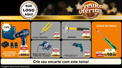 Modelo de TV para TV Horizontal com o tema Réveillon de Ofertas para Maquinas e Ferramentas