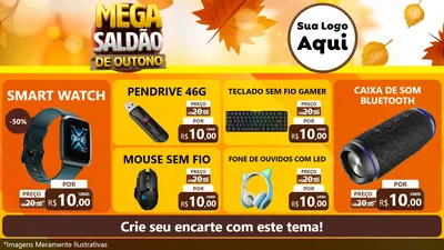 Modelo de TV para TV Horizontal com o tema Mega Saldão de Outono para Informática