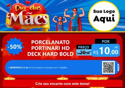 Modelo de Cartaz para Cartaz A4 Horizontal com o tema Dia das Mães para Pisos e revestimentos