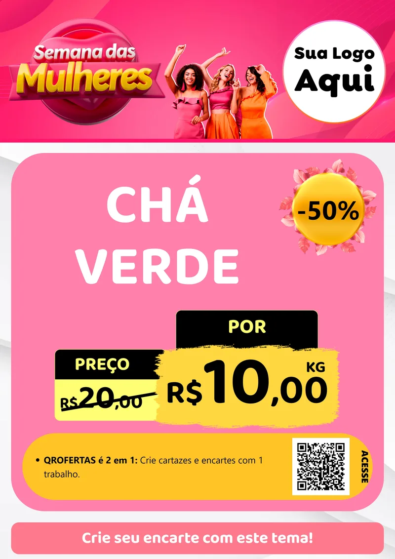 Modelo de Cartaz para Cartaz A4 Vertical com o tema Semana das Mulheres para Produtos Naturais