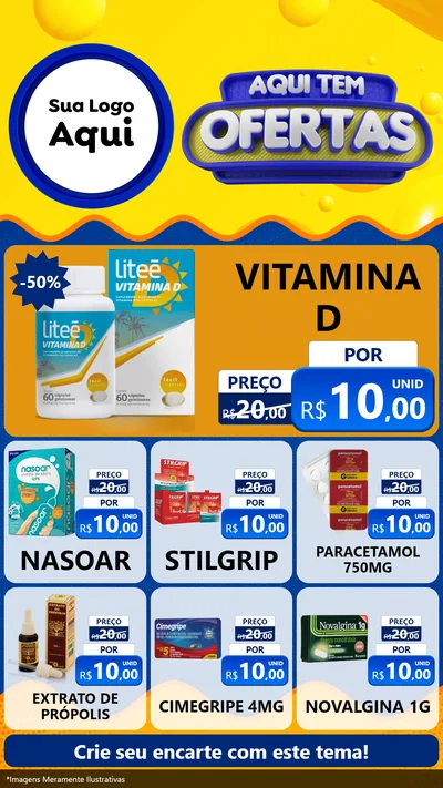 Modelo de Rede Social para Stories com o tema Aqui Tem Ofertas para Farmácia