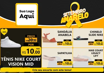 Modelo de Encarte para Encarte A4 Horizontal com o tema Setembro Amarelo para Calçados