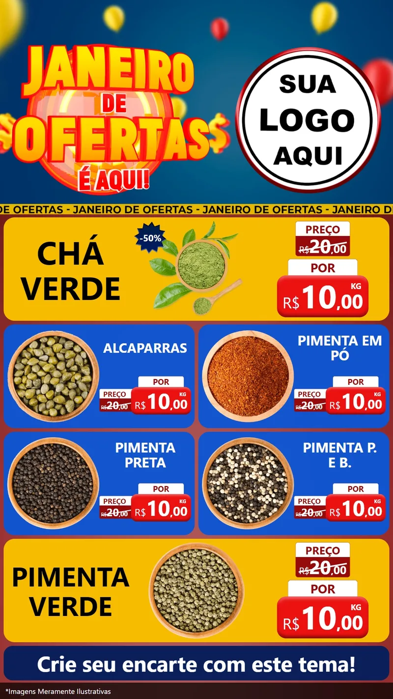 Modelo de TV para TV Vertical com o tema Janeiro de Ofertas É Aqui! para Produtos Naturais