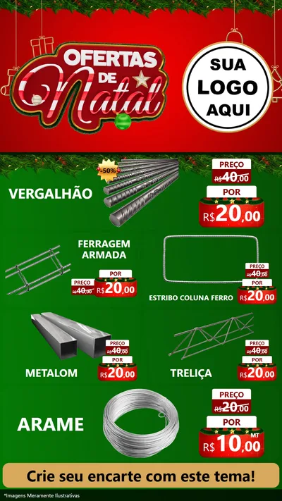 Modelo de TV para TV Vertical com o tema Ofertas de Natal para Ferragens