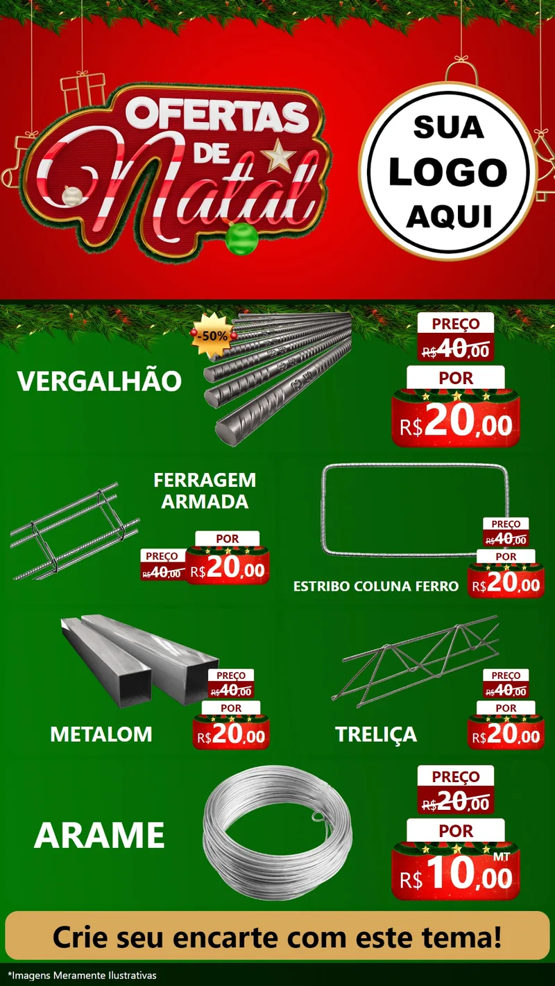 Modelo de TV para TV Vertical com o tema Ofertas de Natal para Ferragens