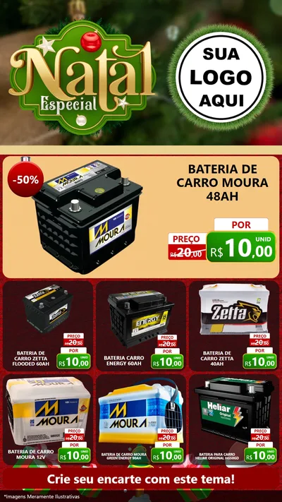 Modelo de Rede Social para Stories com o tema Natal Especial para Baterias Elétricas
