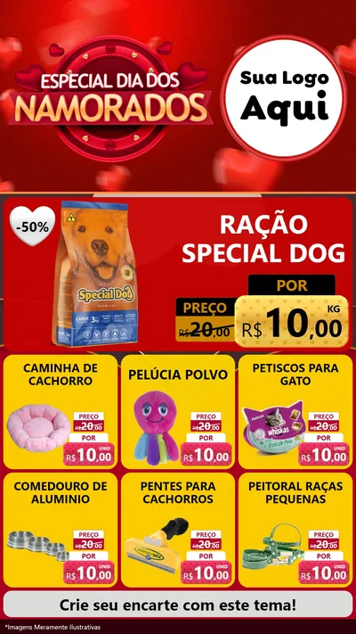 Modelo de Rede Social para Stories com o tema Especial Dia Dos Namorados para Pet Shop