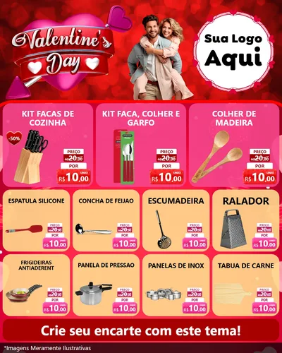 Modelo de Rede Social para Feed Instagram com o tema Valentine's Day para Utilidades Domésticas