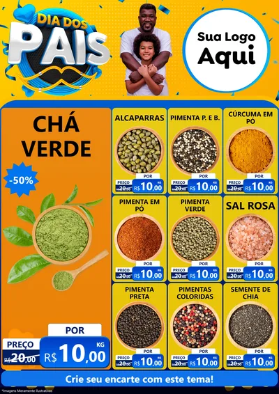 Modelo de Encarte para Encarte A4 Vertical com o tema Dia dos Pais para Produtos Naturais