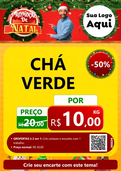 Modelo de Cartaz para Cartaz A4 Vertical com o tema Promoção de Natal para Produtos Naturais