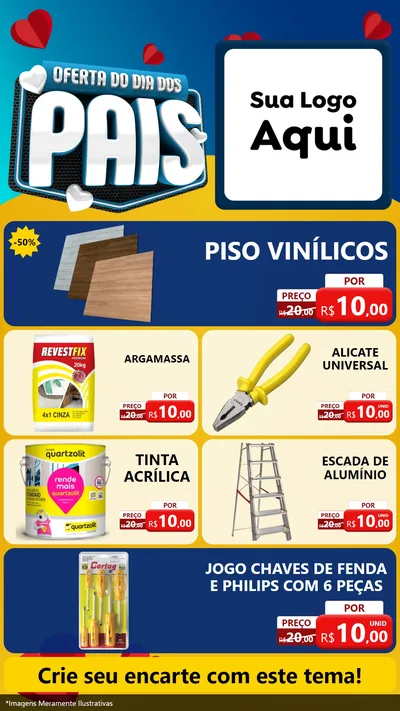 Modelo de TV para TV Vertical com o tema Oferta Do Dia Dos Pais para Material para Construção
