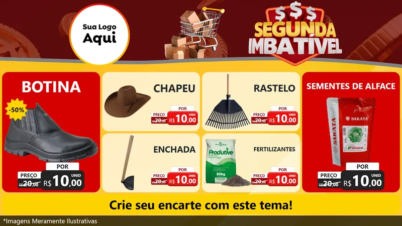 Modelo de TV para TV Horizontal com o tema Segunda Imbatível para Agropecuária