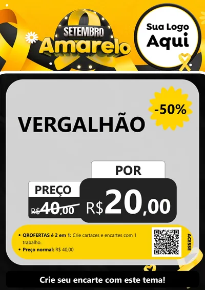 Modelo de Cartaz para Cartaz A4 Vertical com o tema Setembro Amarelo para Ferragens