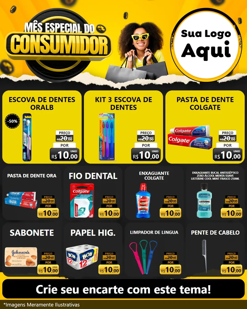Modelo de Rede Social para Feed Instagram com o tema Mês Especial do Consumidor para Higiene Pessoal