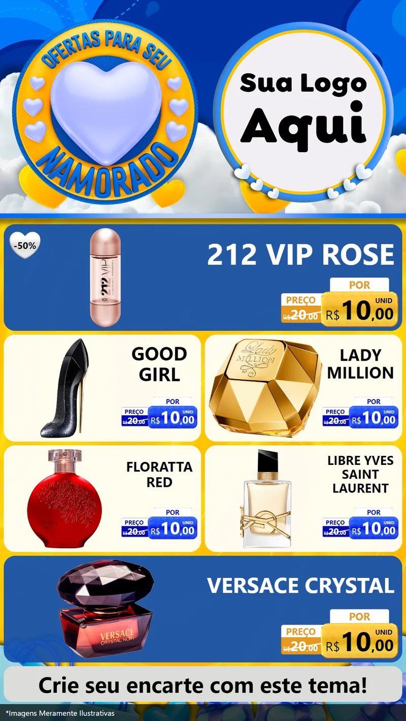 Modelo de TV para TV Vertical com o tema Ofertas Para Seu Namorado para Perfumes
