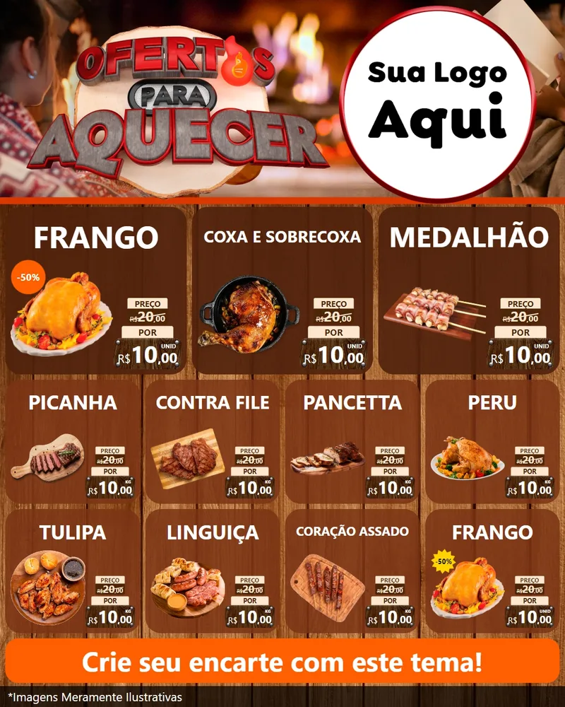 Modelo de Rede Social para Feed Instagram com o tema Ofertas Para Aquecer para Assados