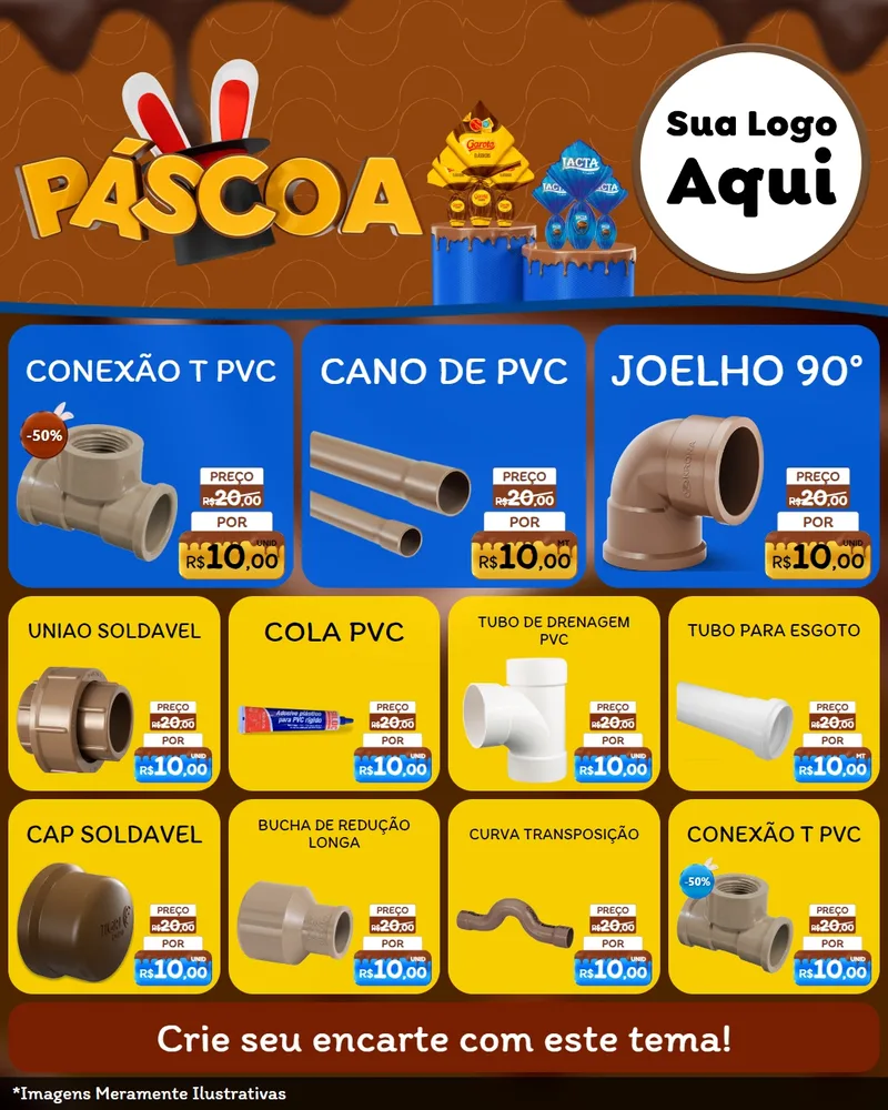 Modelo de Rede Social para Feed Instagram com o tema Páscoa para Tubos e conexões