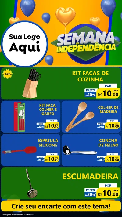 Modelo de TV para TV Vertical com o tema Semana da Independência para Utilidades Domésticas