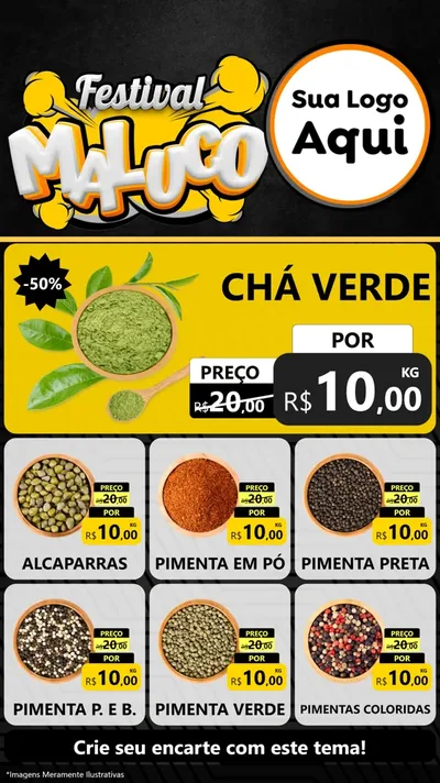 Modelo de Rede Social para Stories com o tema Festival Maluco para Produtos Naturais