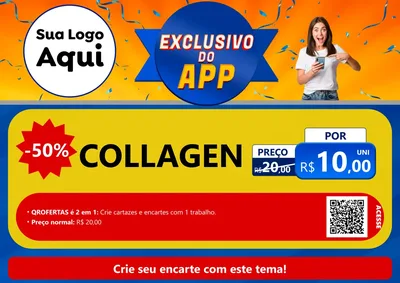 Modelo de Cartaz para Cartaz A4 Horizontal com o tema Exclusivo do Aplicativo para Suplementos alimentares
