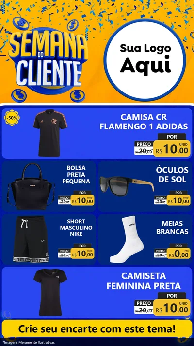 Modelo de TV para TV Vertical com o tema Semana do Cliente para Roupas e acessórios