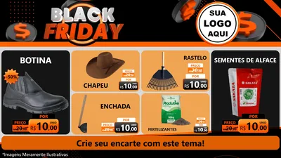 Modelo de TV para TV Horizontal com o tema Black Friday para Agropecuária