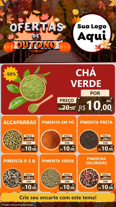 Modelo de Rede Social para Stories com o tema Ofertas de Outono para Produtos Naturais