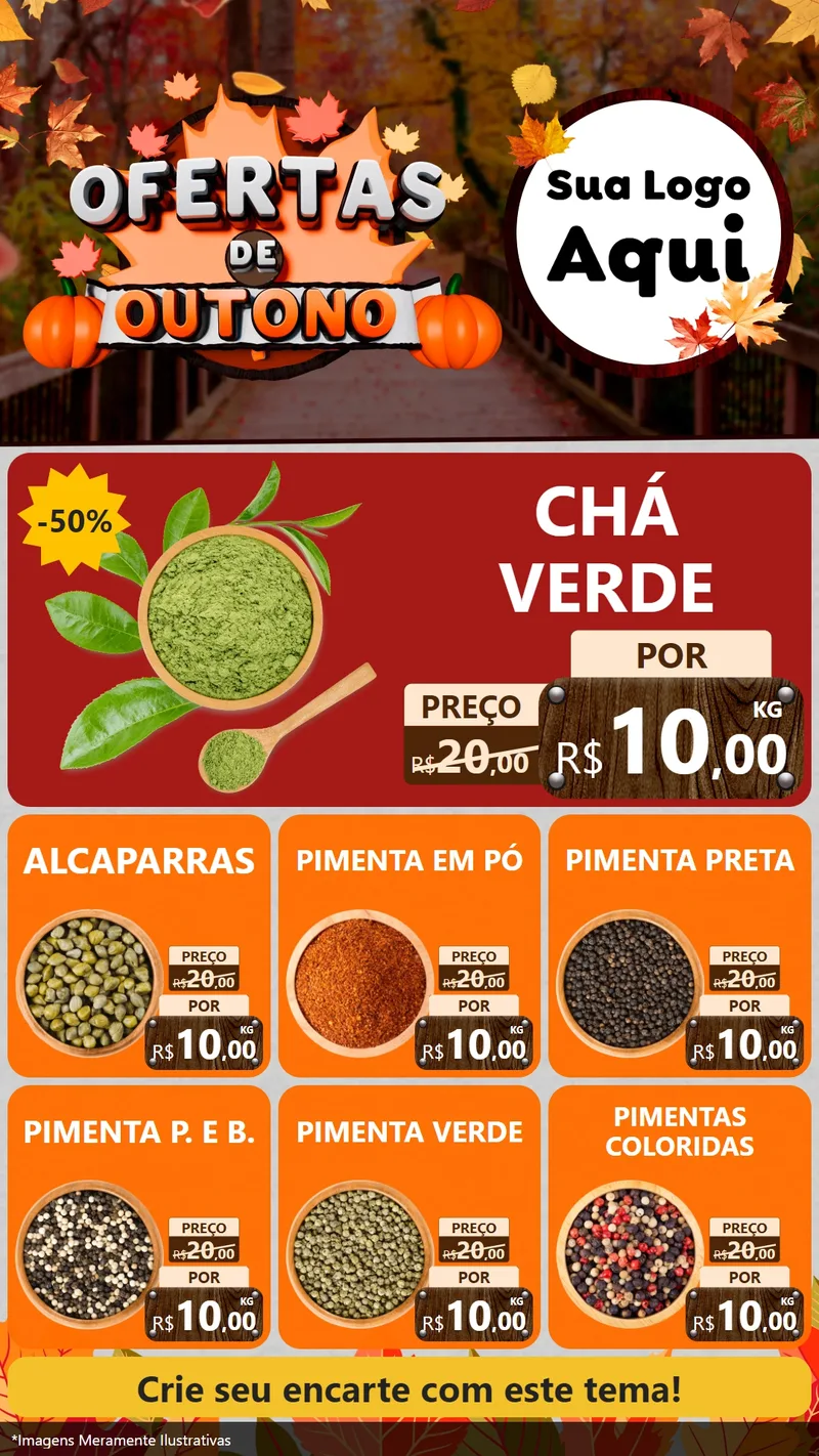 Modelo de Rede Social para Stories com o tema Ofertas de Outono para Produtos Naturais