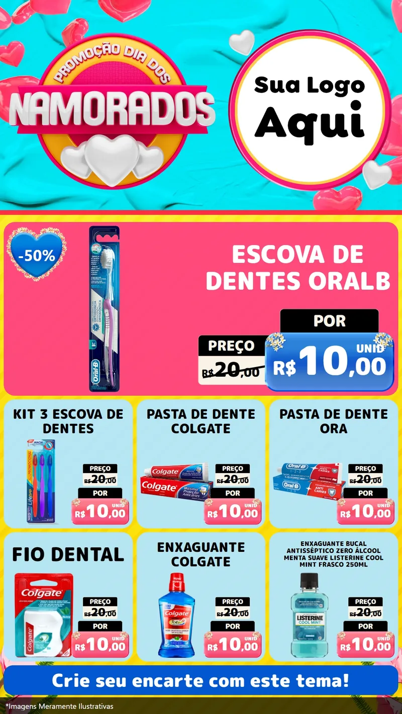 Modelo de Rede Social para Stories com o tema Promoção Dia dos Namorados para Higiene Pessoal