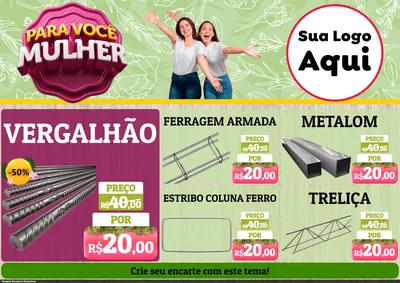 Modelo de Encarte para Encarte A4 Horizontal com o tema Para Você Mulher para Ferragens