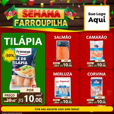 Modelo de Rede Social para Feed Facebook com o tema Semana Farroupilha para Peixaria
