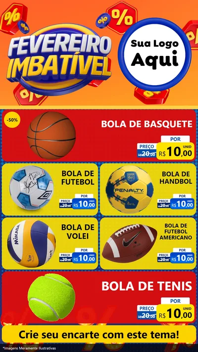 Modelo de TV para TV Vertical com o tema Fevereiro Imbatível para Artigos Esportivos