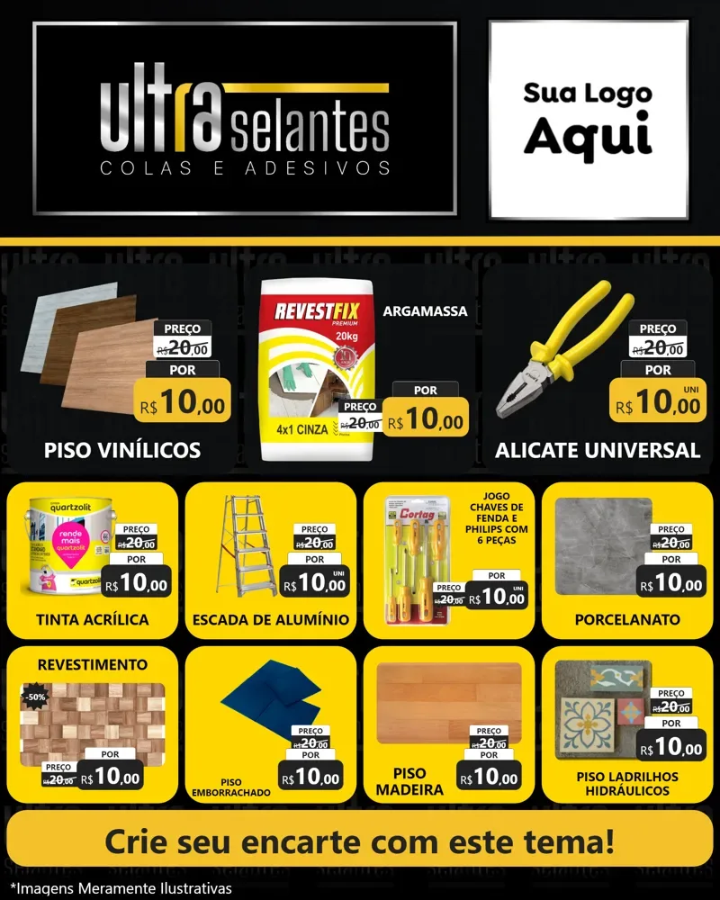 Modelo de Rede Social para Feed Instagram com o tema Ultra selantes para Material para Construção