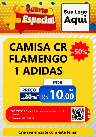 Modelo de Cartaz para Cartaz A4 Vertical com o tema Quarta Mais Especial para Roupas e acessórios