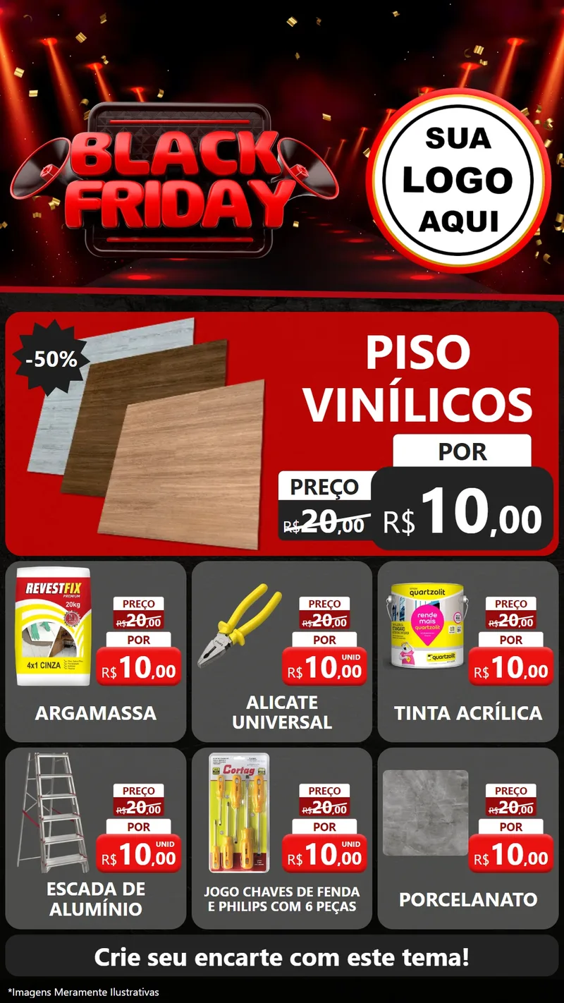Modelo de Rede Social para Stories com o tema Black Friday para Material para Construção