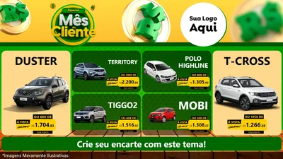 Modelo de TV para TV Horizontal com o tema Especial Mês do Cliente para Concessionaria de Carros