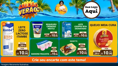 Modelo de TV para TV Horizontal com o tema Saldão de Verão para Frios e Laticínios