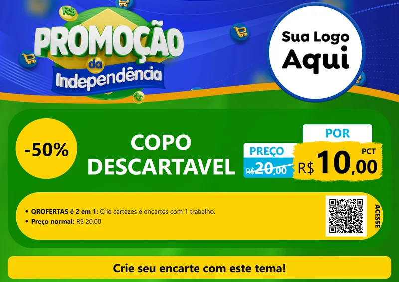 Modelo de Cartaz para Cartaz A4 Horizontal com o tema Promoção da Independência para Embalagens