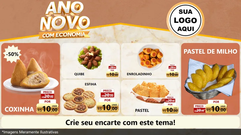 Modelo de TV para TV Horizontal com o tema Ano Novo Com Economia para Salgadaria