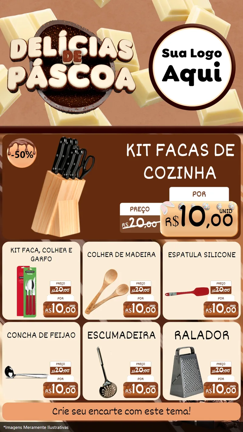 Modelo de Rede Social para Stories com o tema Delícias de Páscoa para Utilidades Domésticas