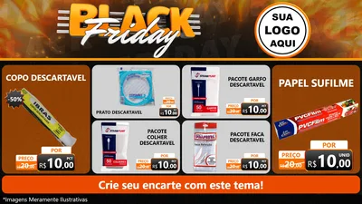 Modelo de TV para TV Horizontal com o tema Black Friday para Embalagens